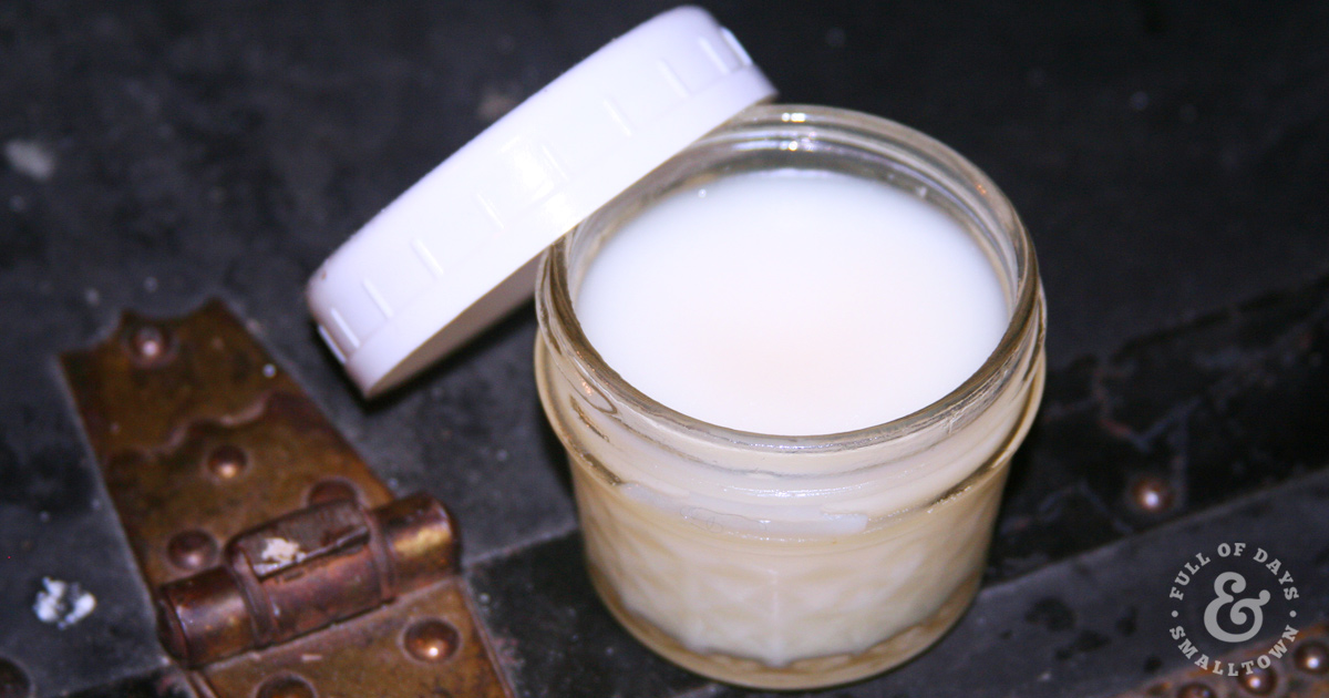 DIY Vapor Chest Rub in a jar with lid off