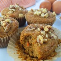 Gluten Free Paleo Carrot Cake Muffins