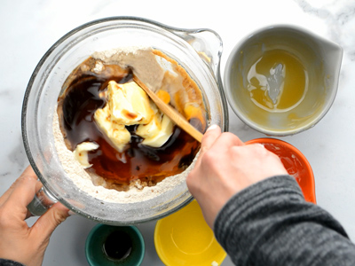 homemade-graham-crackers-stirring-dough